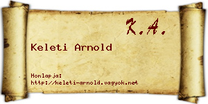 Keleti Arnold névjegykártya